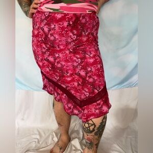 y2k plus size pink skirt